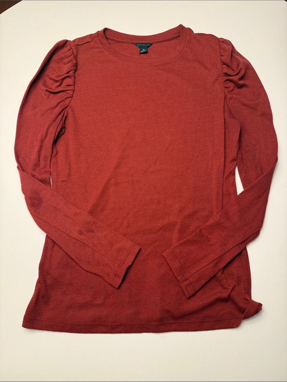 Ann Taylor Women’s Long Sleeve Knit Top | Size XS | Garnet/Burgundy